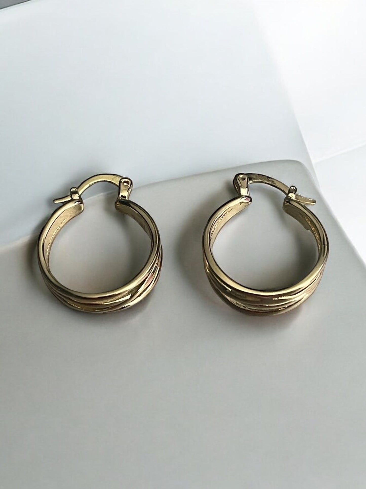 Wavy Lines Design Hoops