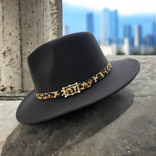 Retro Style Leopard Print Fedora