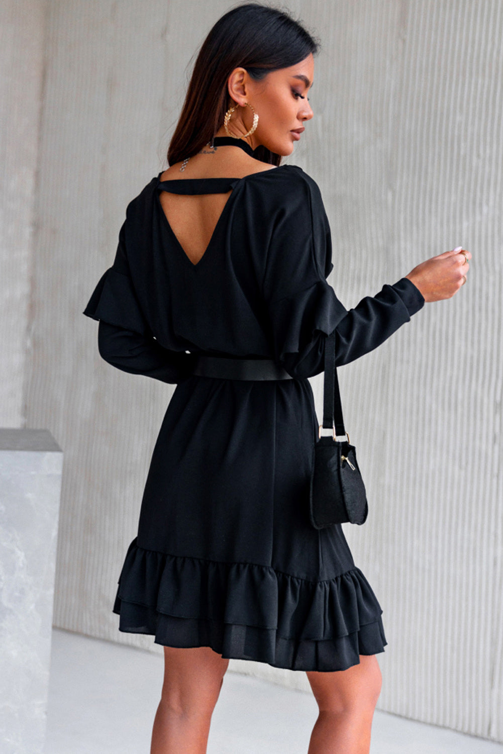 Unstopable Black Ruffled Dress