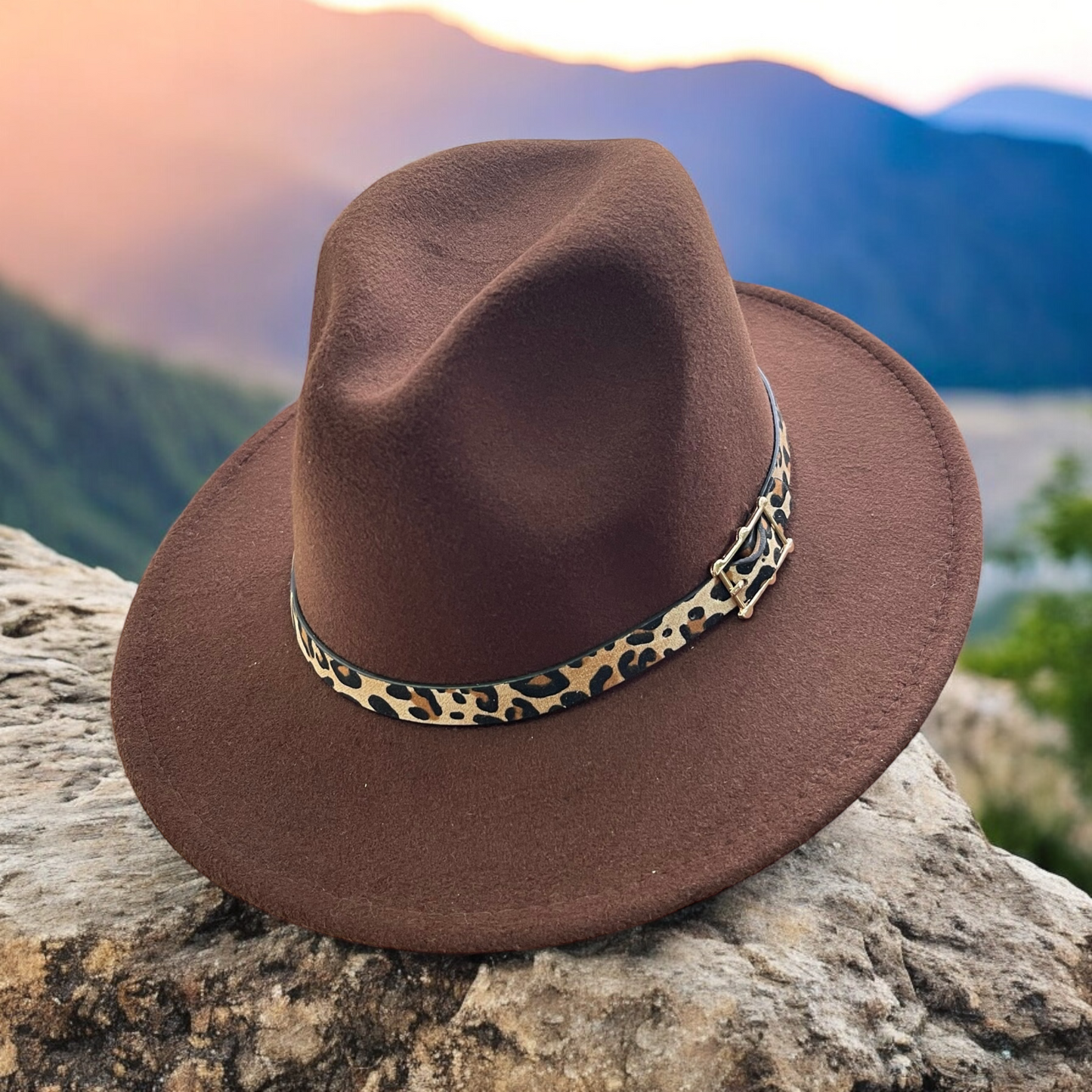 Retro Style Leopard Print Fedora