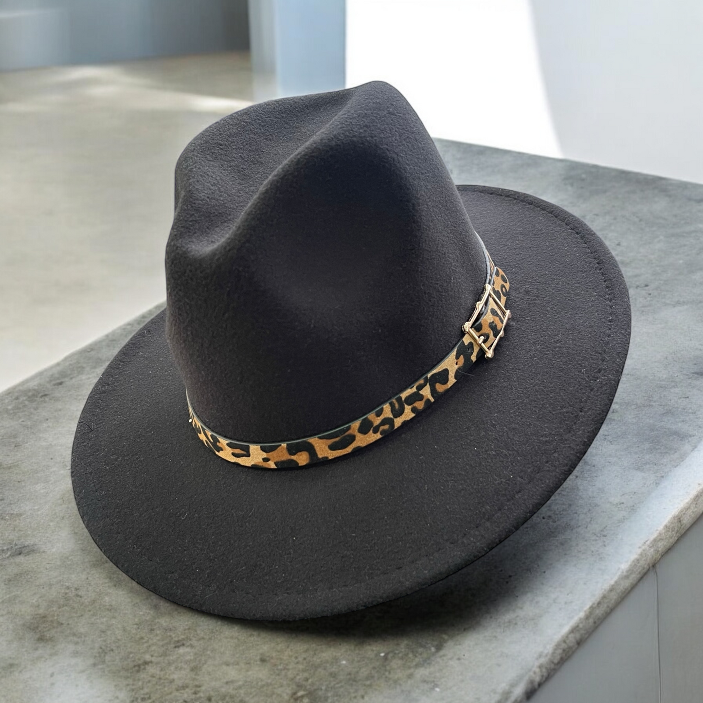 Retro Style Leopard Print Fedora