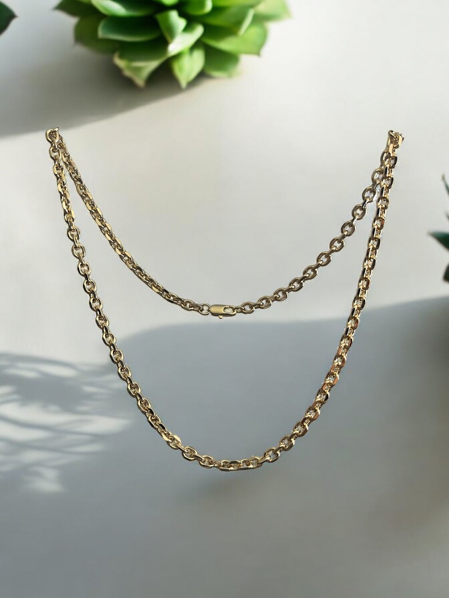 Rolo Flat Chain Link Necklace