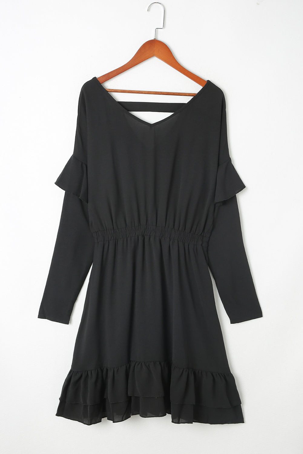 Unstopable Black Ruffled Dress