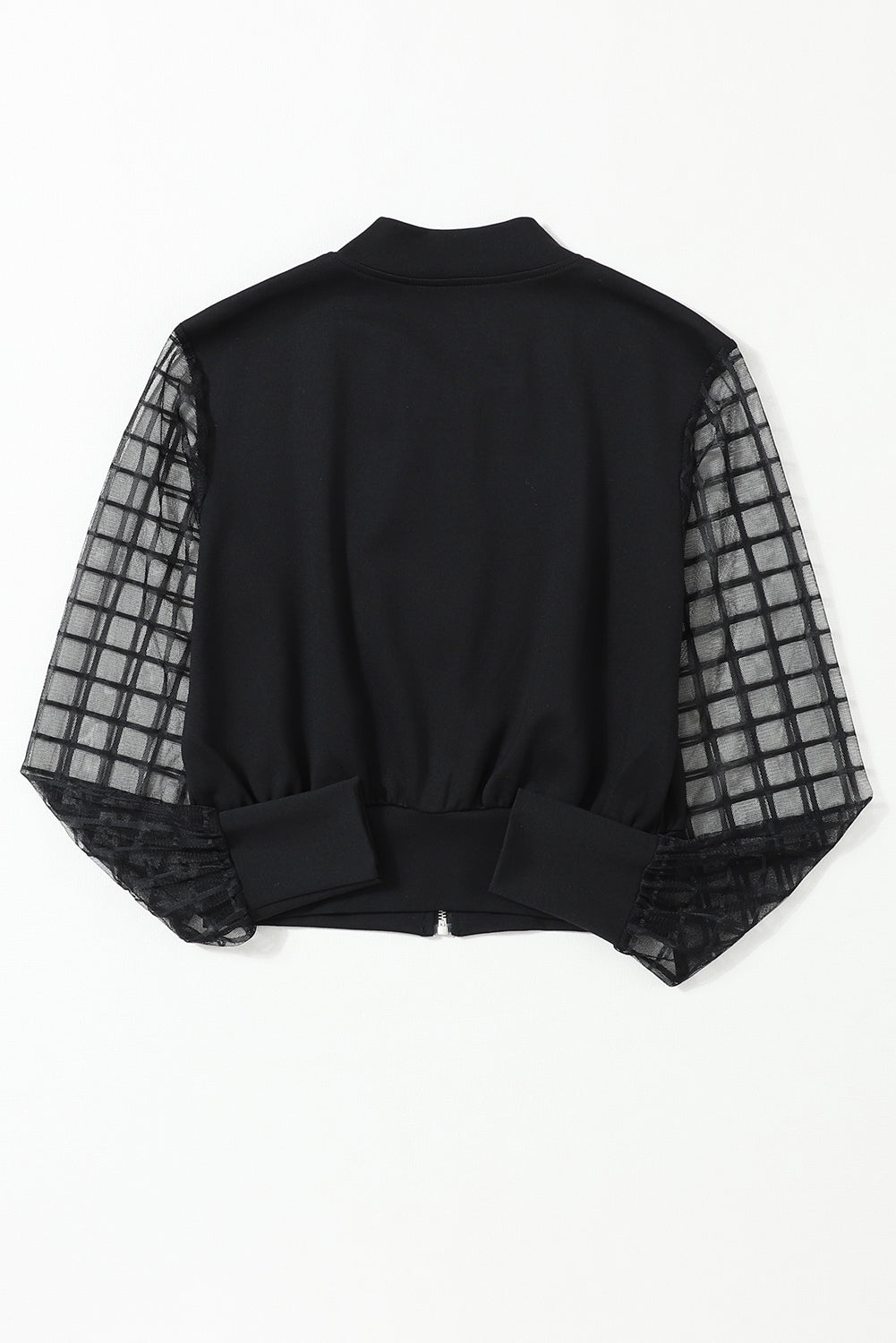 I Got This Latticed Latticed Mesh Bomber Jacket