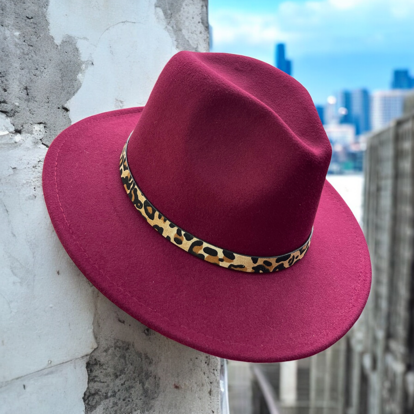 Retro Style Leopard Print Fedora