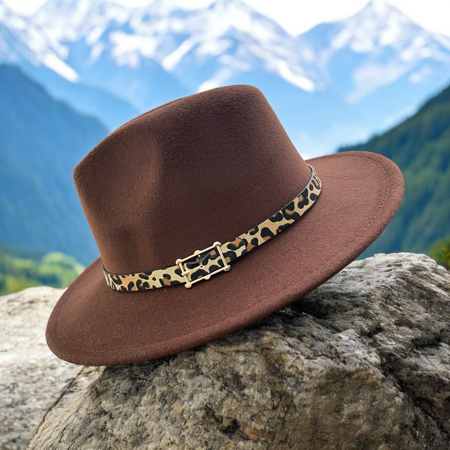 Retro Style Leopard Print Fedora