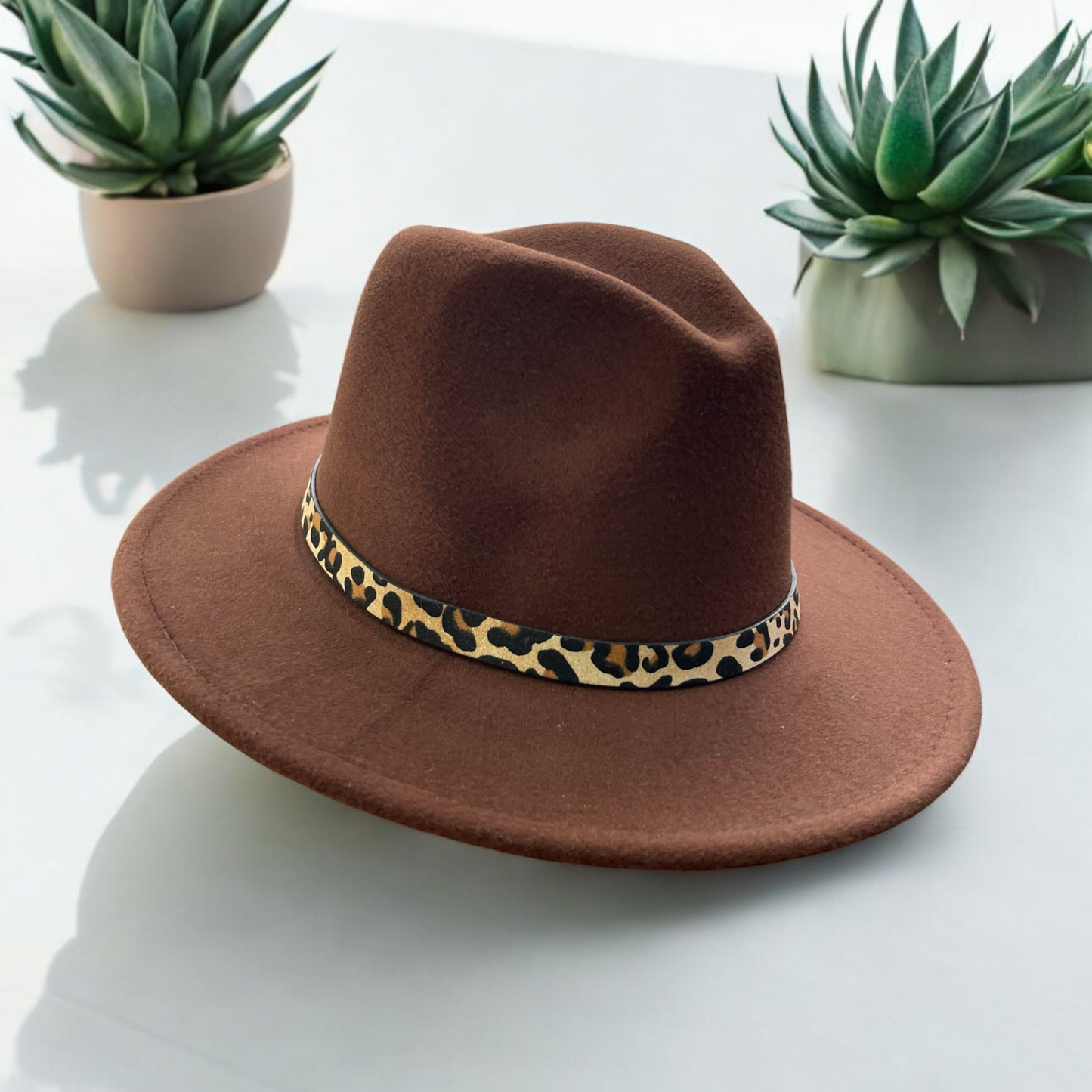 Retro Style Leopard Print Fedora