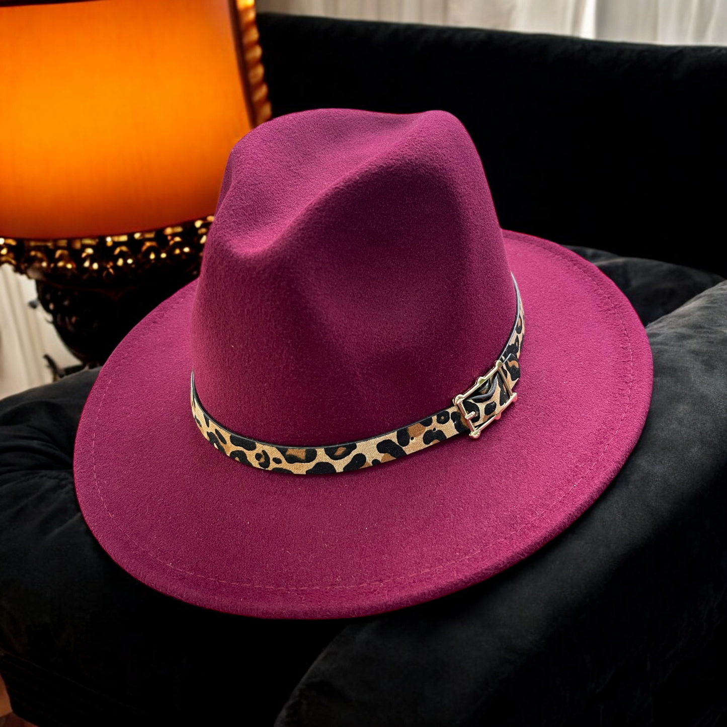 Retro Style Leopard Print Fedora