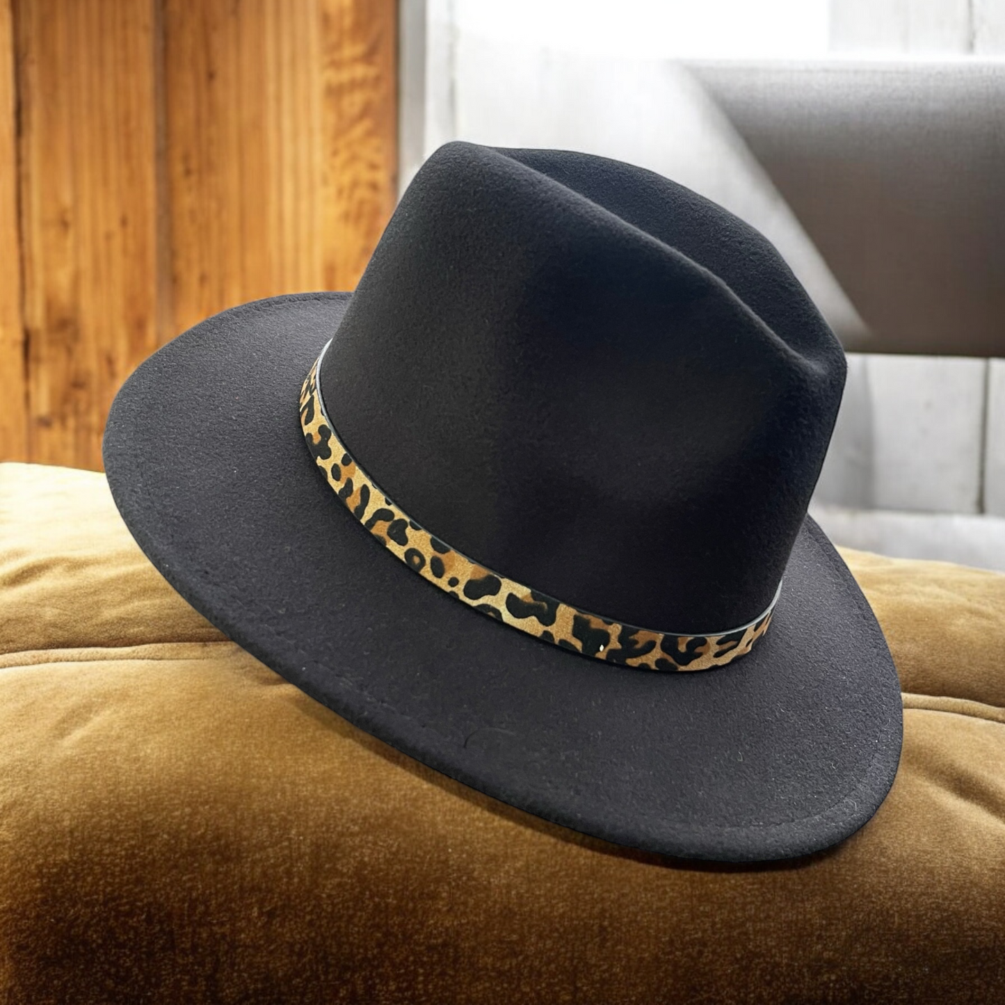 Retro Style Leopard Print Fedora