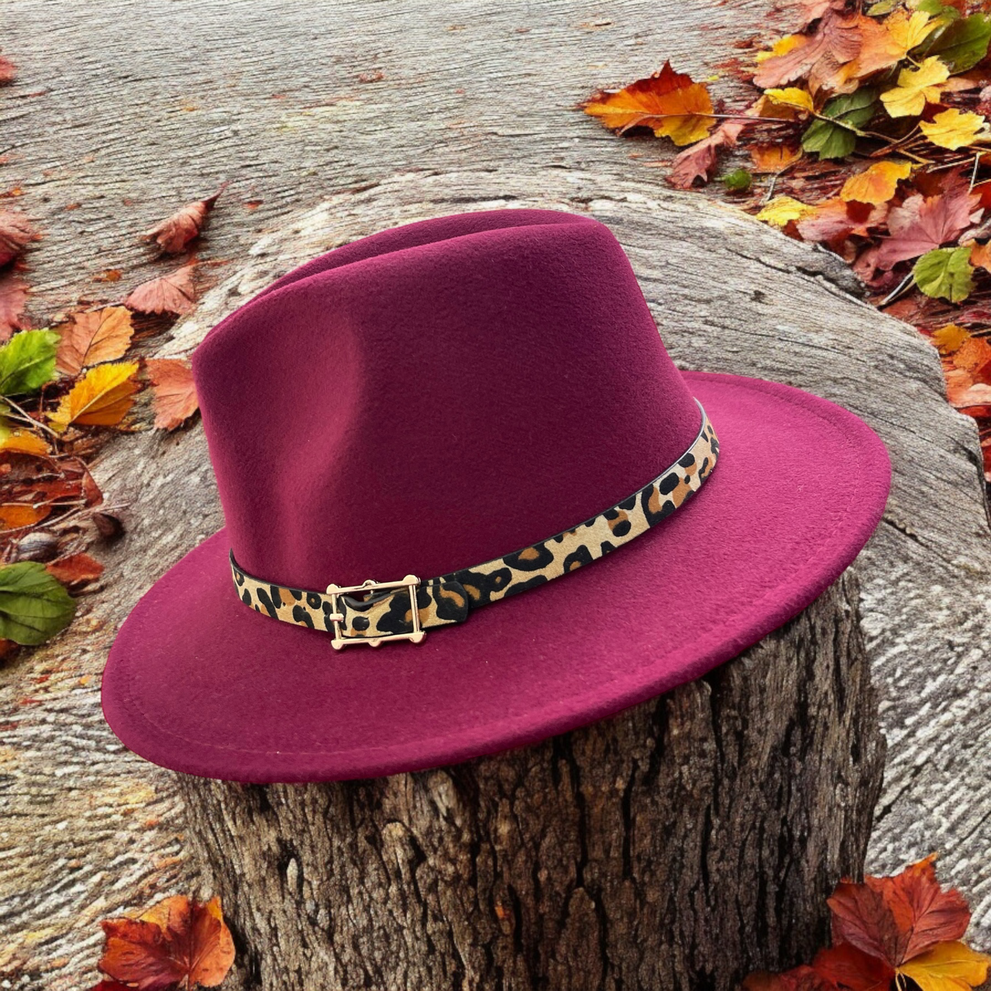 Retro Style Leopard Print Fedora