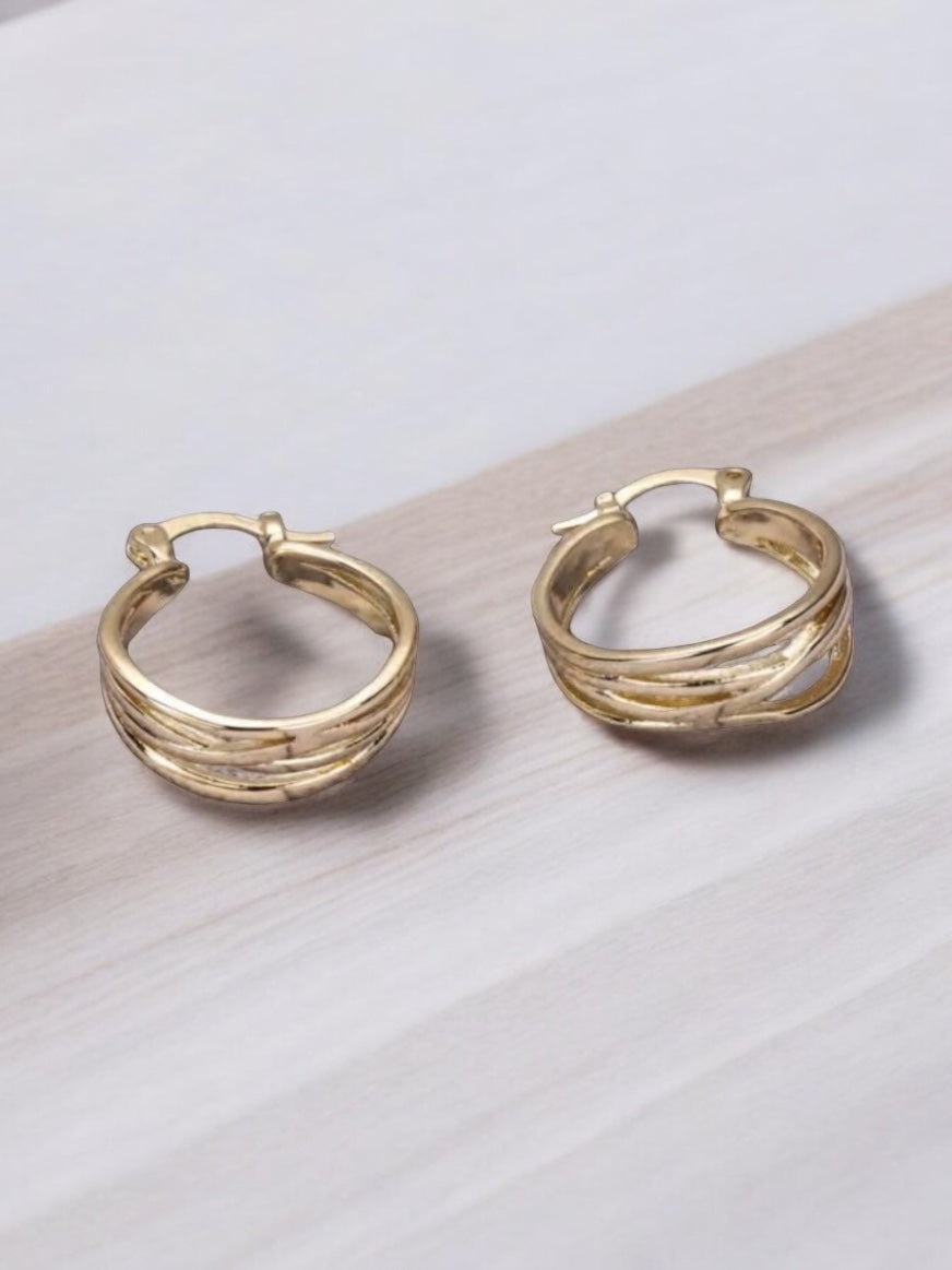 Wavy Lines Design Hoops