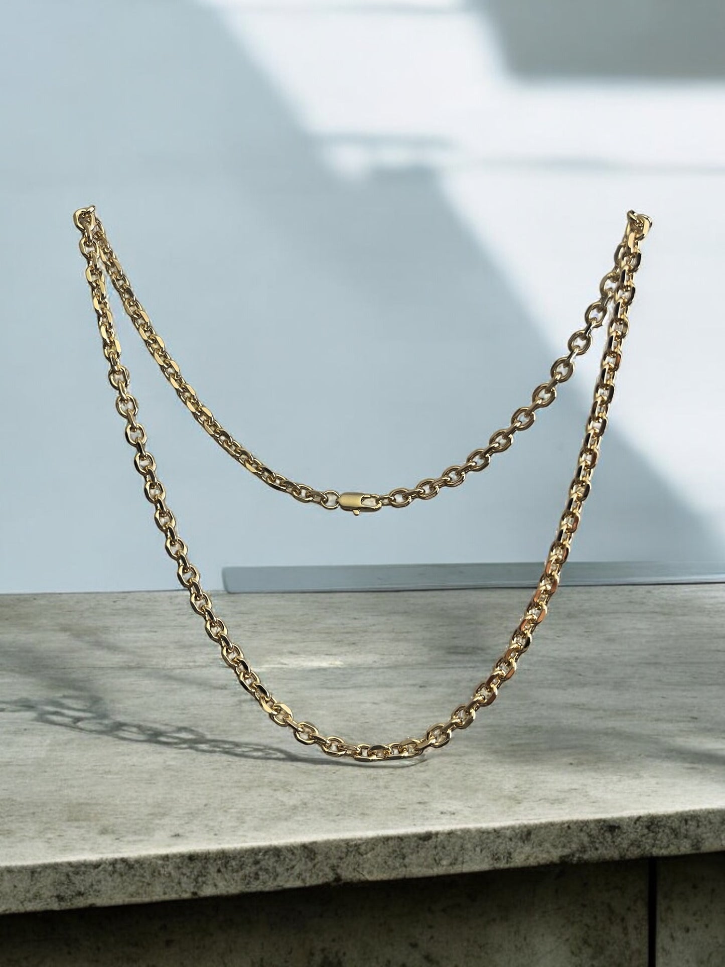 Rolo Flat Chain Link Necklace