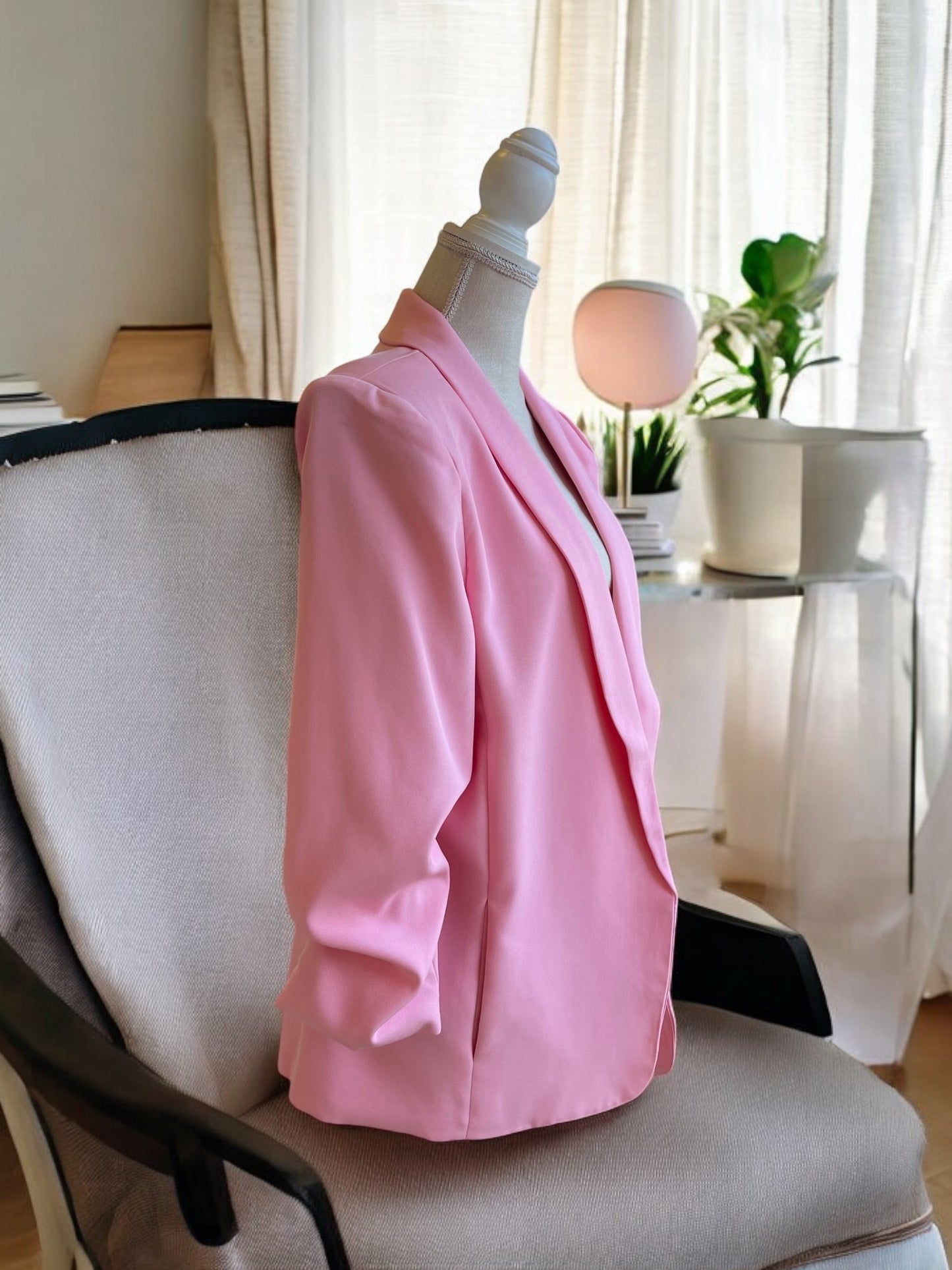 On The Go Rouched Sleeve Classic Blazer