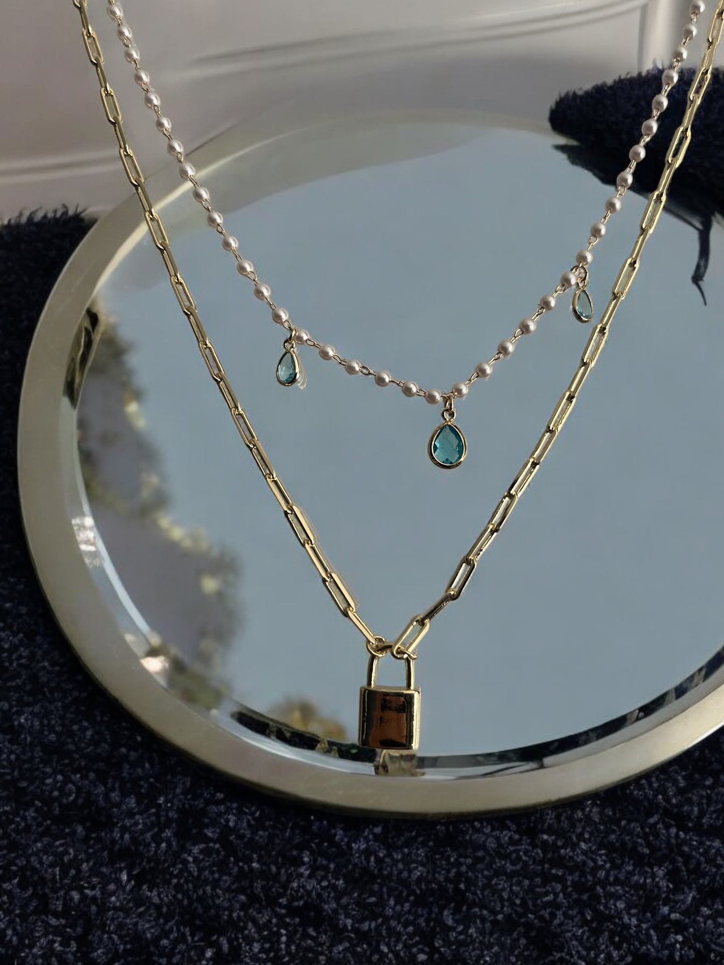 Double Layer Lock Necklace