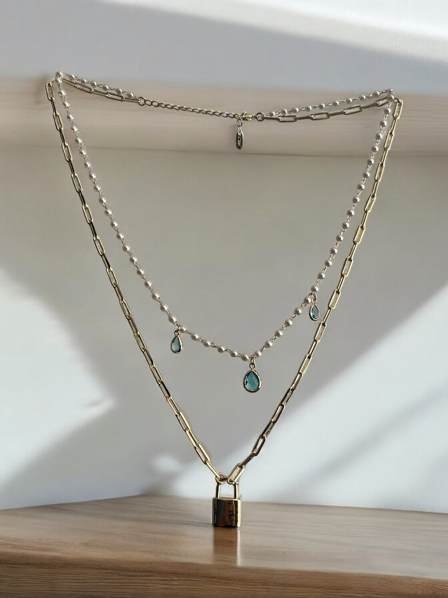 Double Layer Lock Necklace