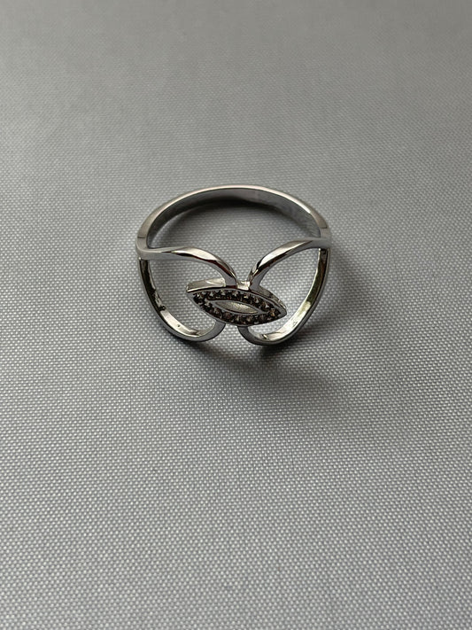 Rhodium Electroplated Turkish Eye Ring