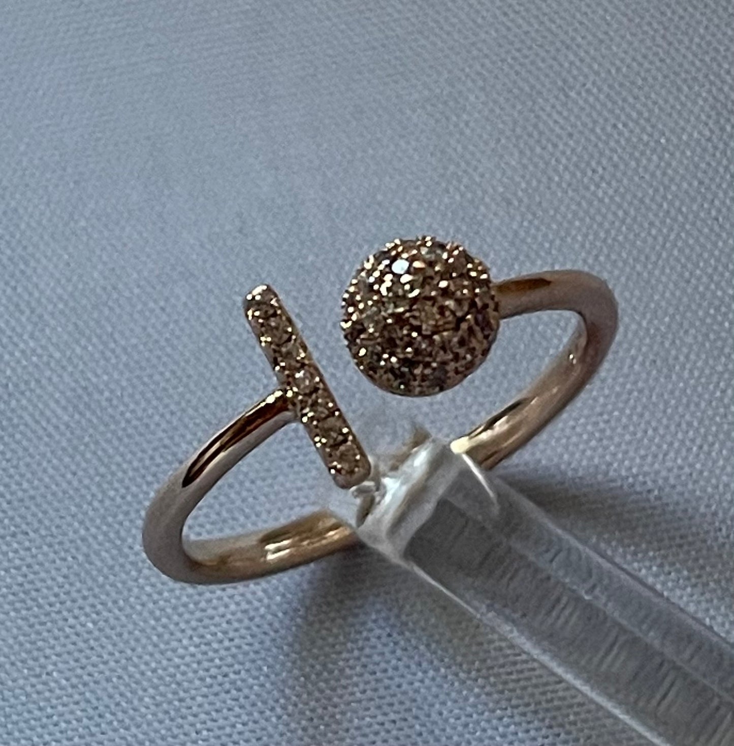 18K Gold Electroplated Paved Ring