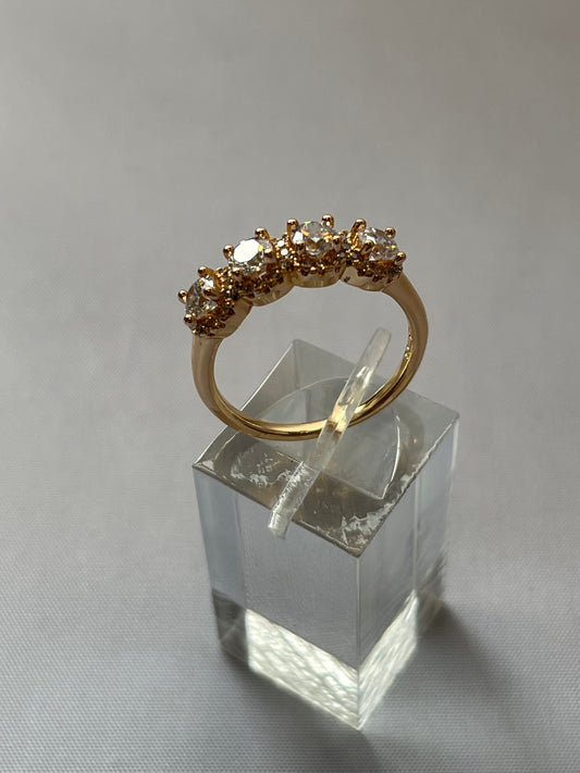 18K Gold Electroplated Zirconia Ring