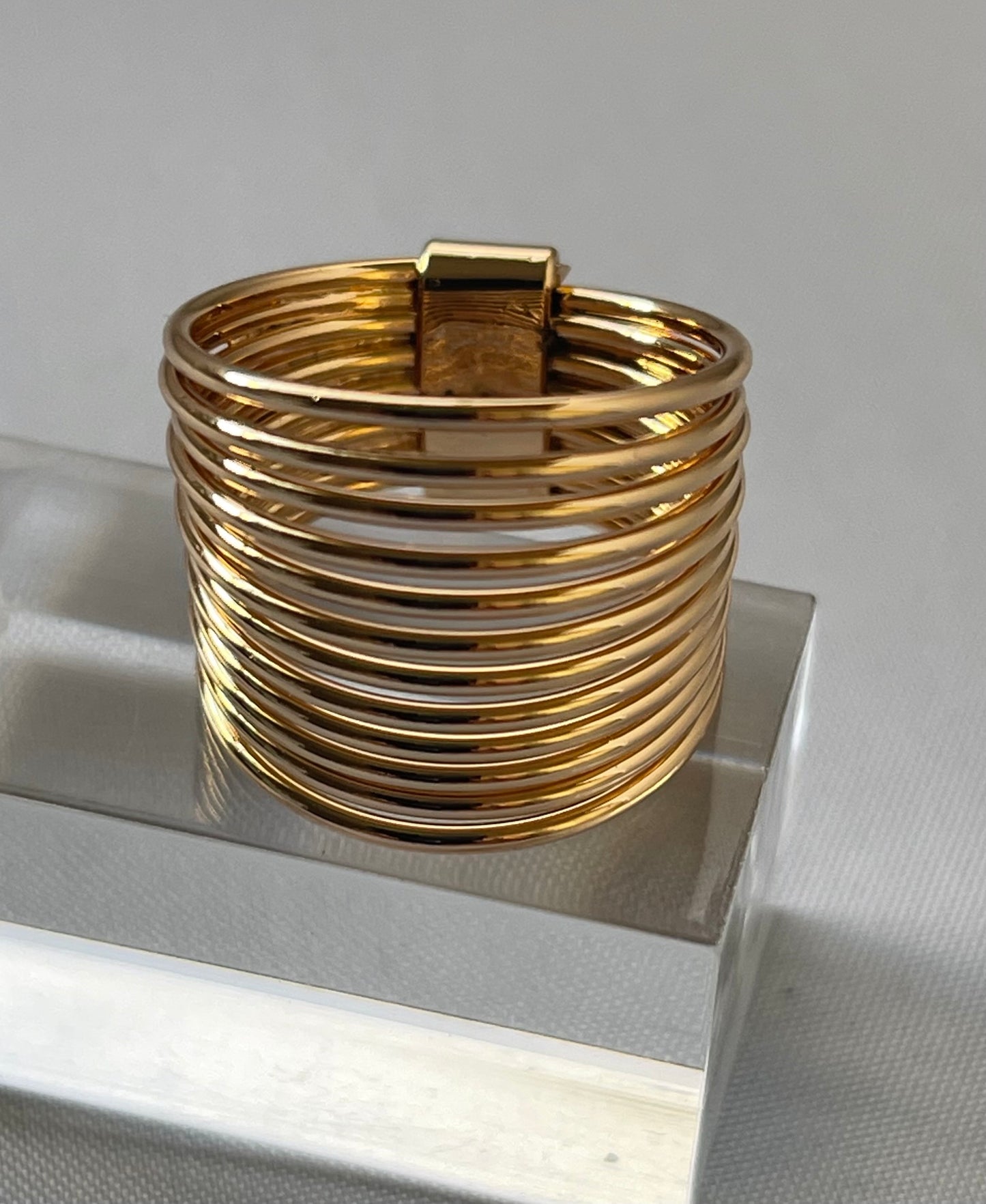 18K Gold Electroplated Multi Layer Ring