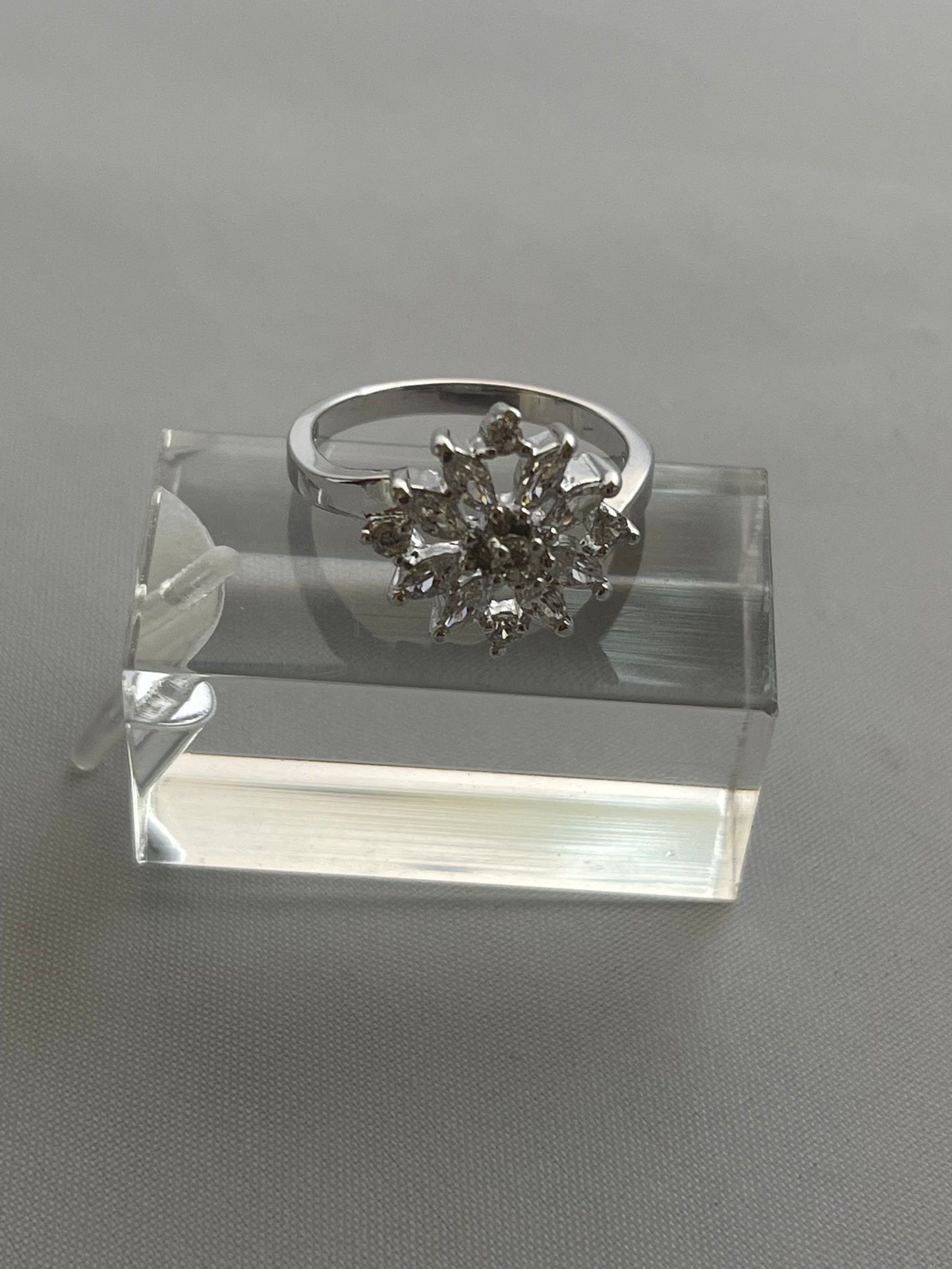 Rhodium Electroplated Zirconia Ring