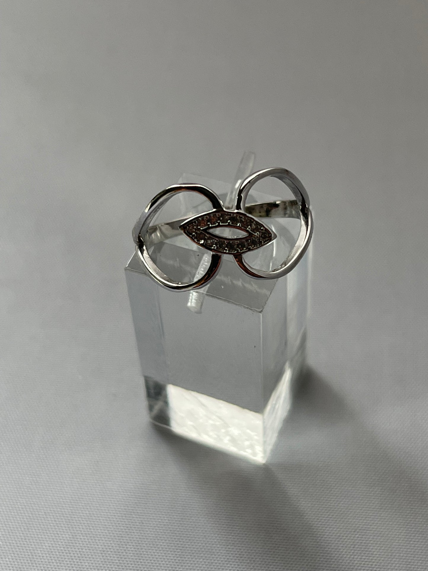 Rhodium Electroplated Turkish Eye Ring