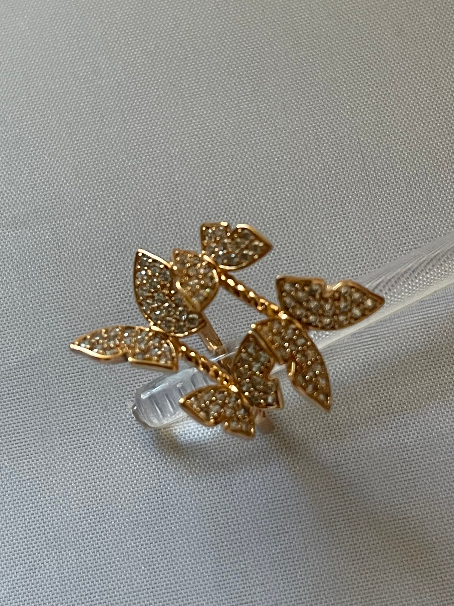 18K Gold Electroplated Butterfly Ring