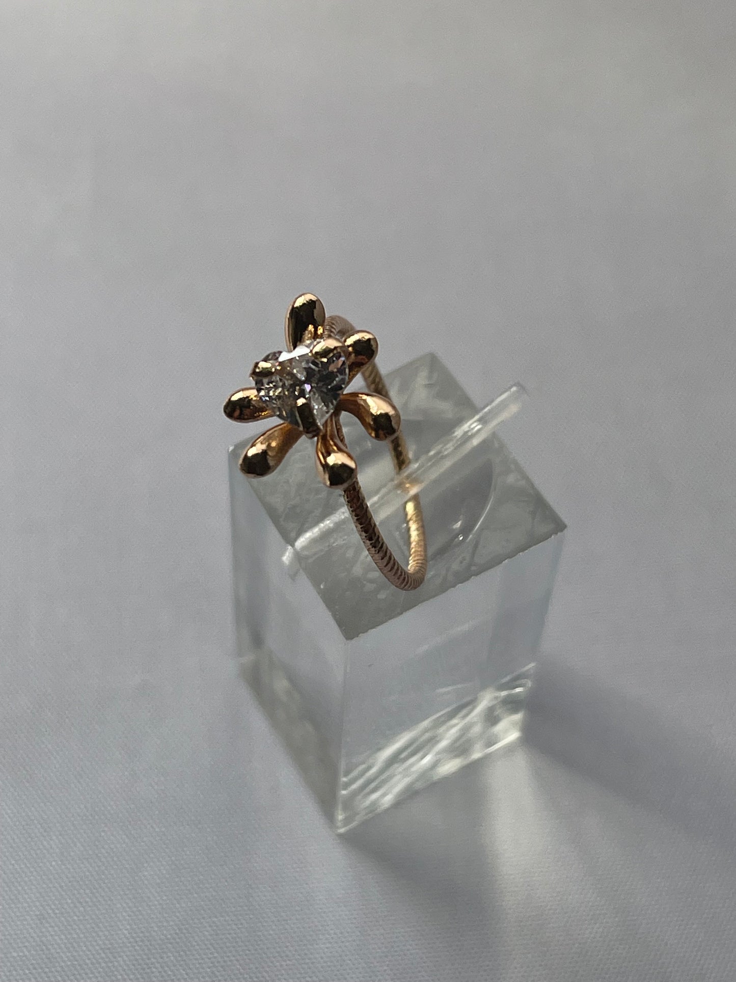 18K Gold Electroplated Flower Ring