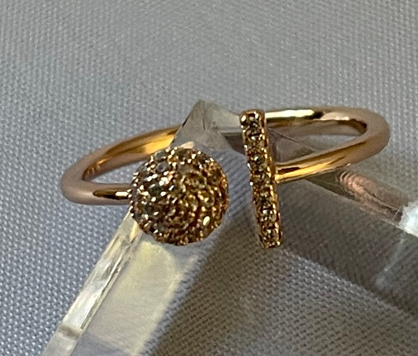 18K Gold Electroplated Paved Ring