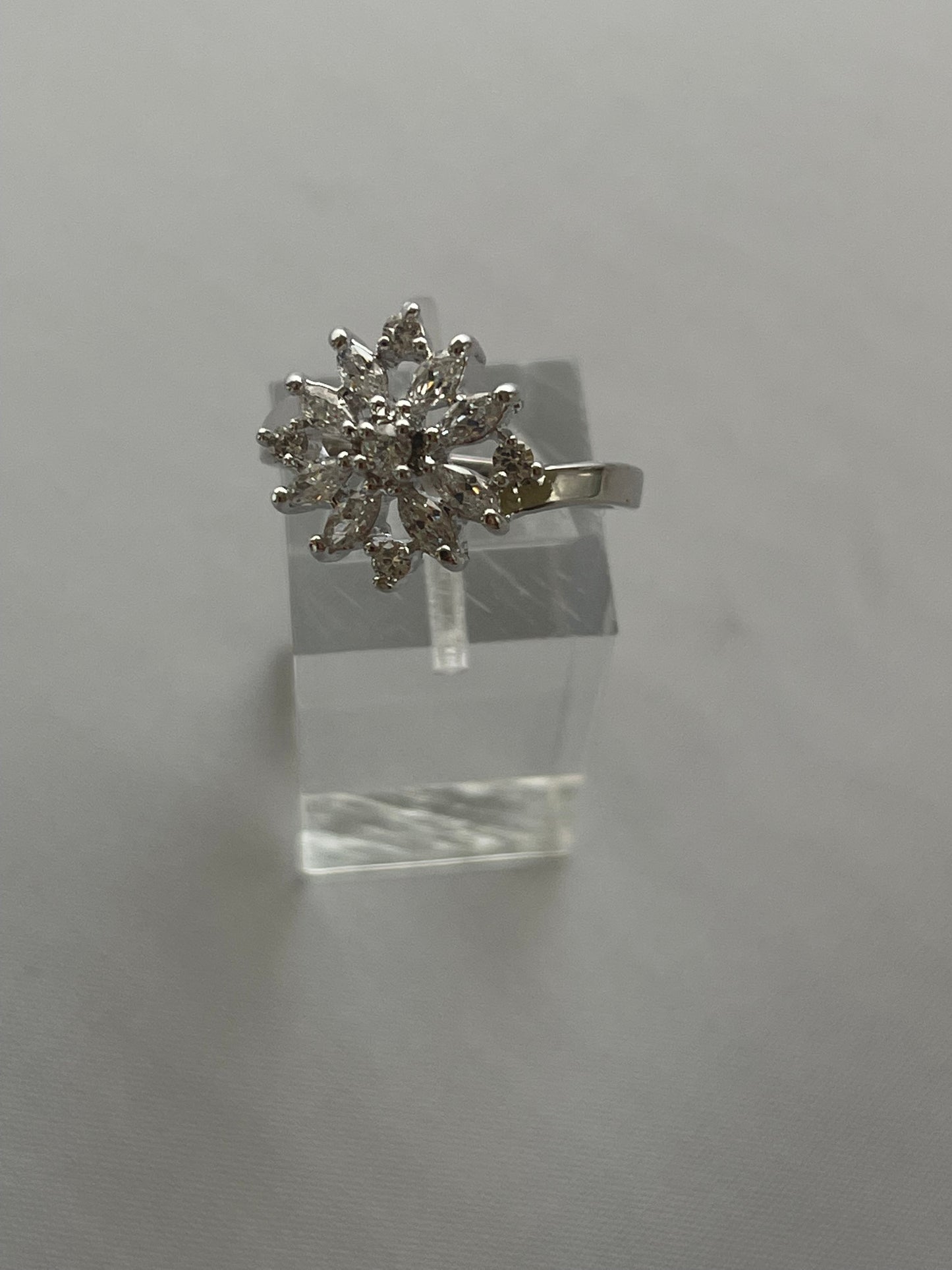 Rhodium Electroplated Zirconia Ring