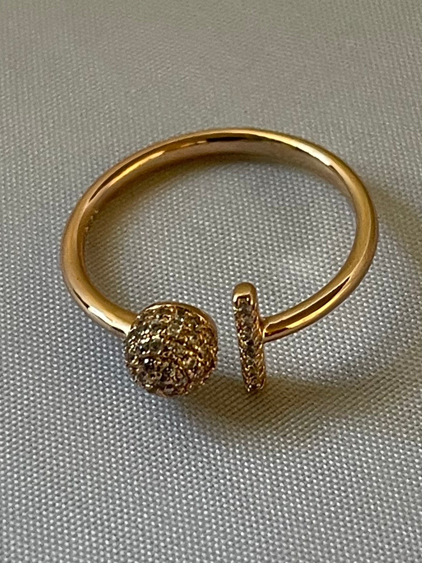 18K Gold Electroplated Paved Ring