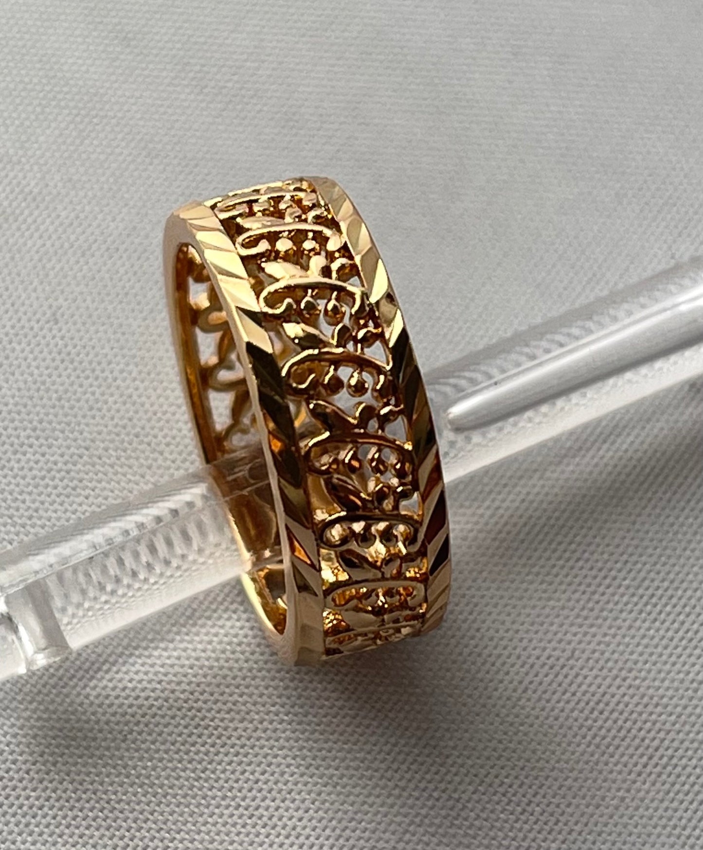 18K Gold Electroplated Greek Style Ring