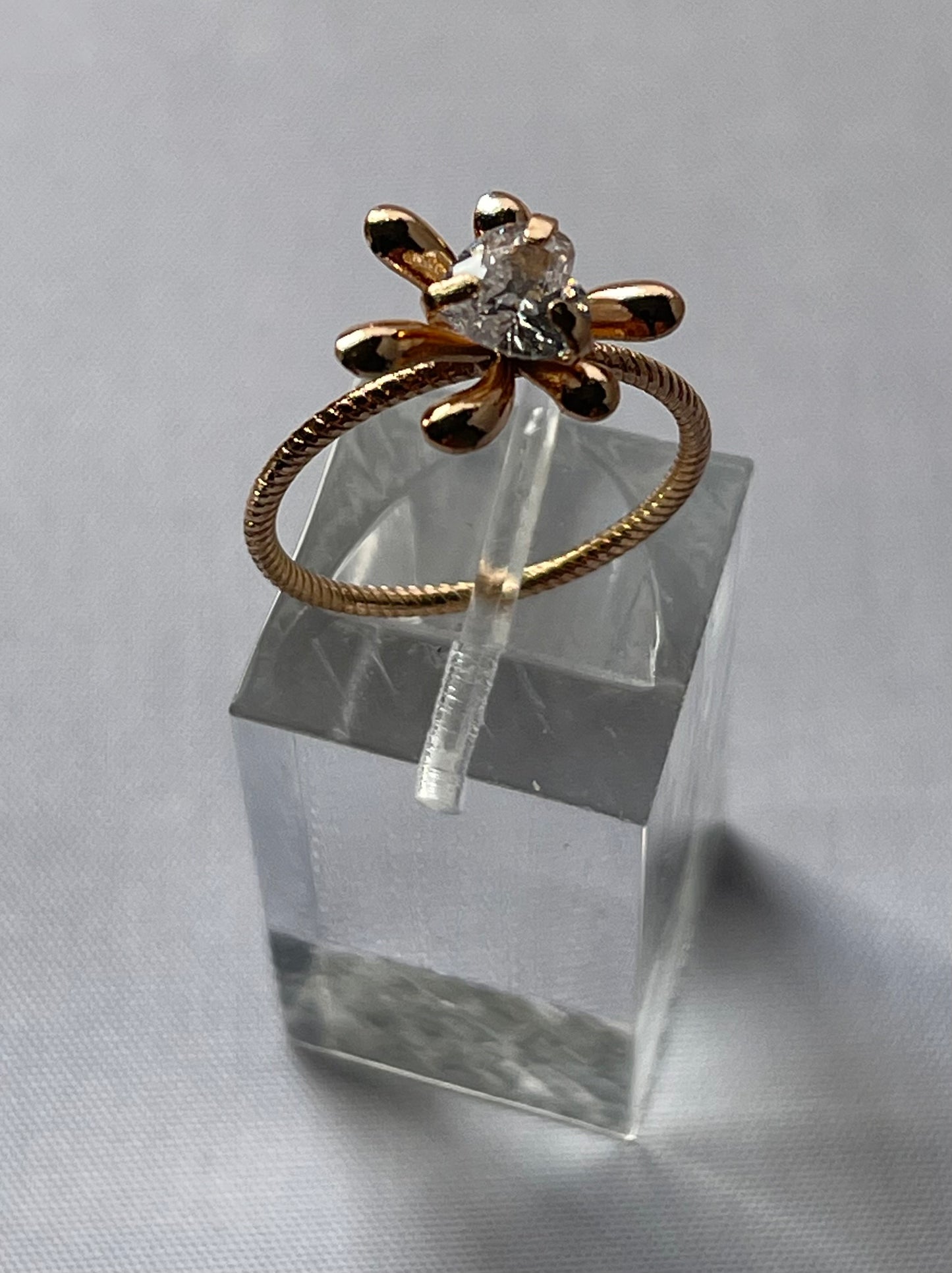 18K Gold Electroplated Flower Ring