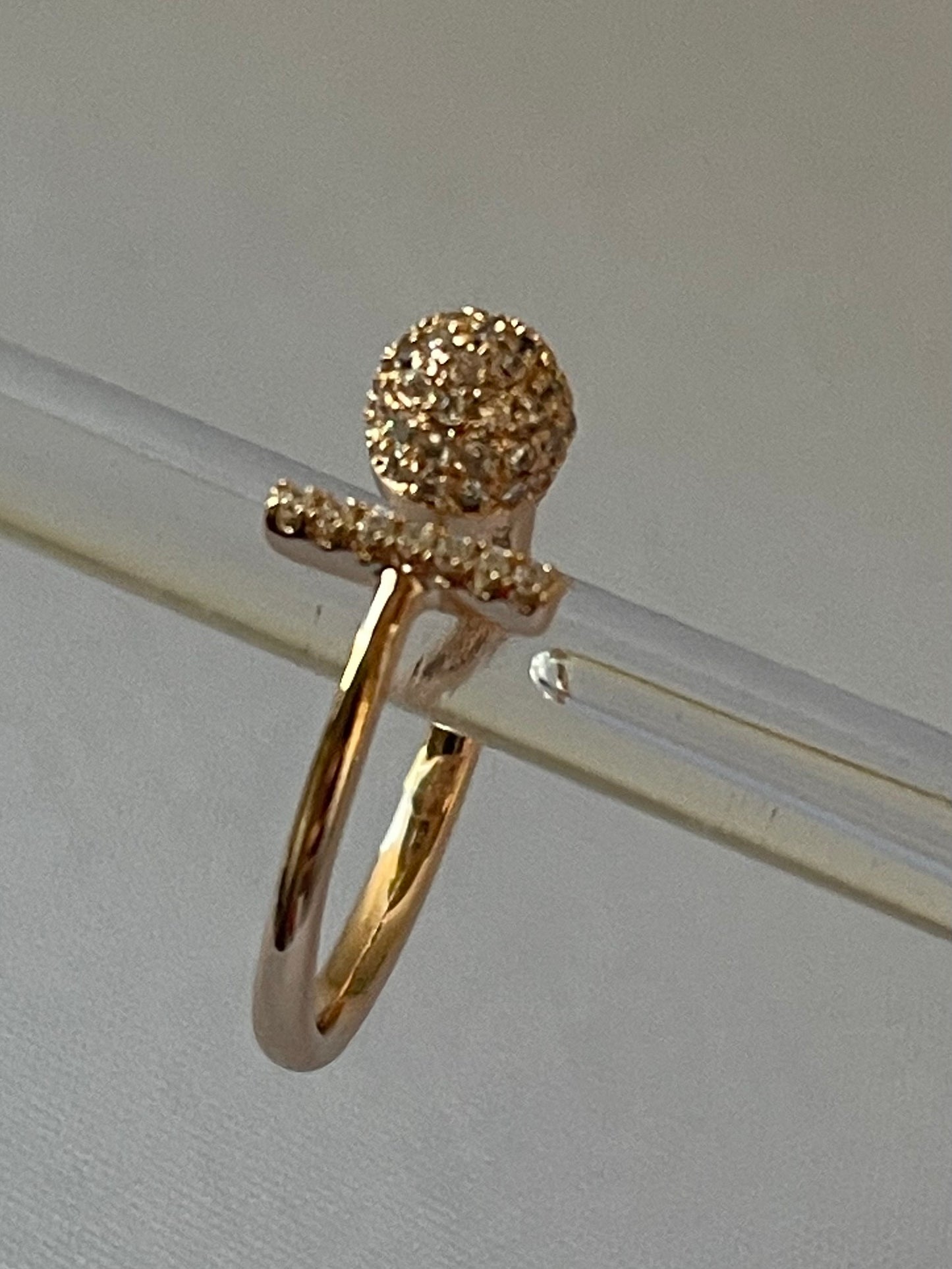 18K Gold Electroplated Paved Ring