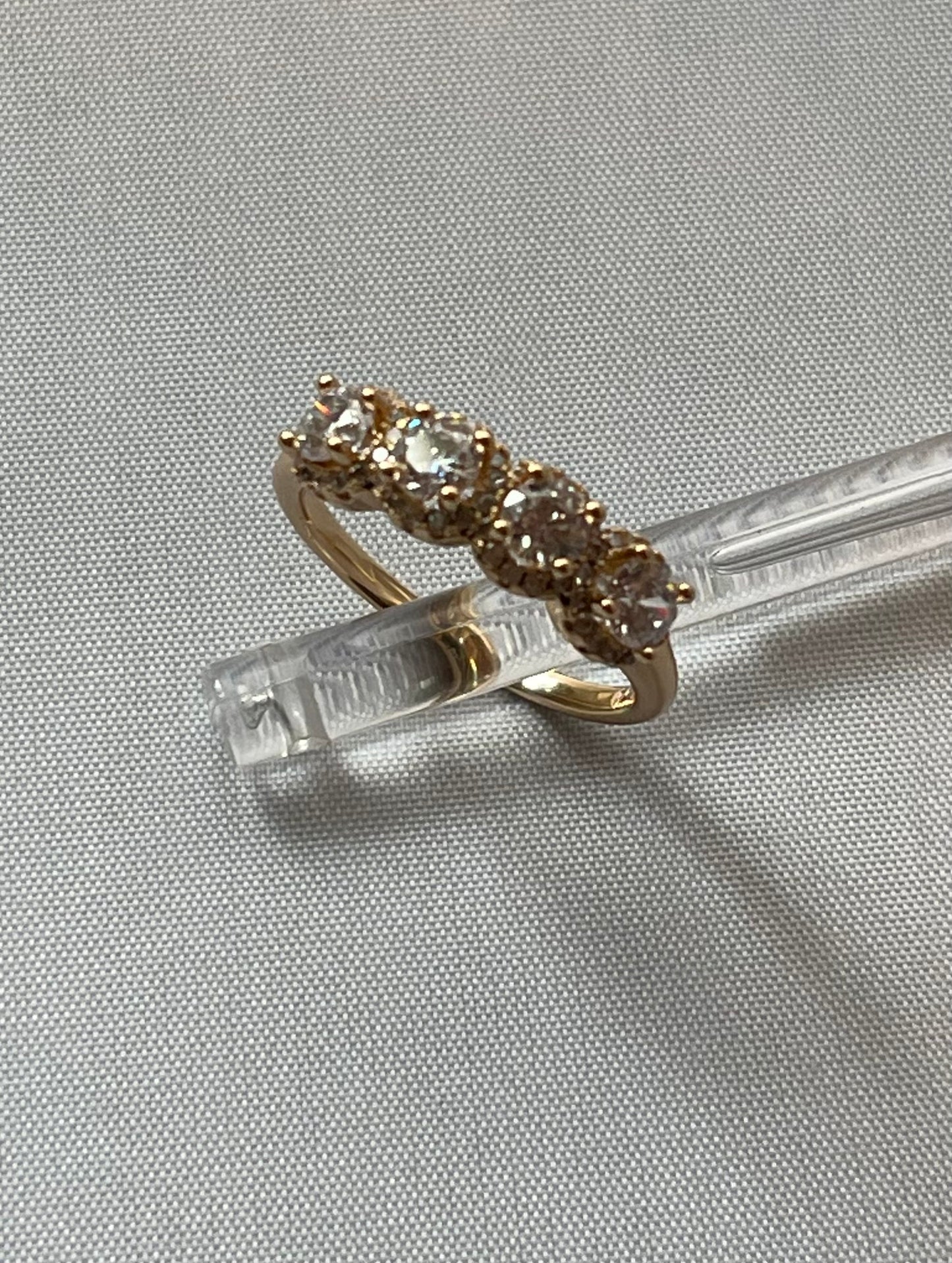 18K Gold Electroplated Zirconia Ring