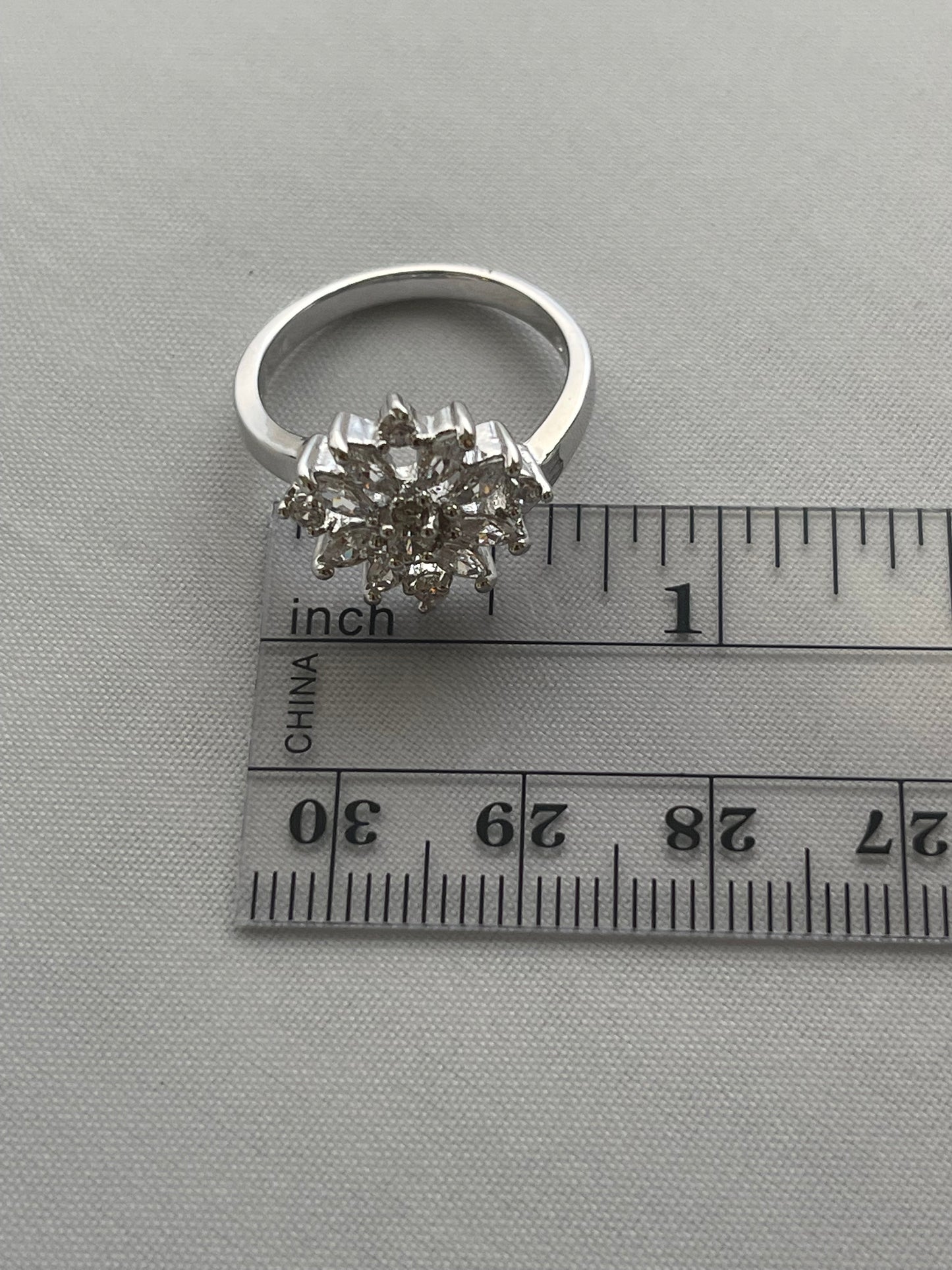 Rhodium Electroplated Zirconia Ring