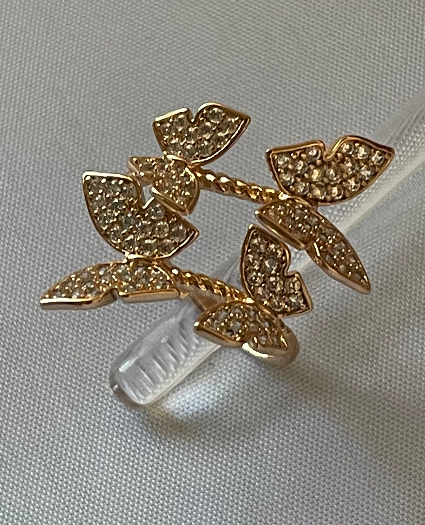 18K Gold Electroplated Butterfly Ring