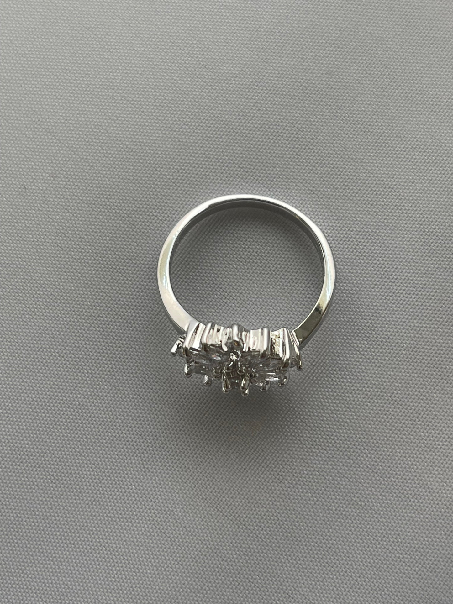 Rhodium Electroplated Zirconia Ring