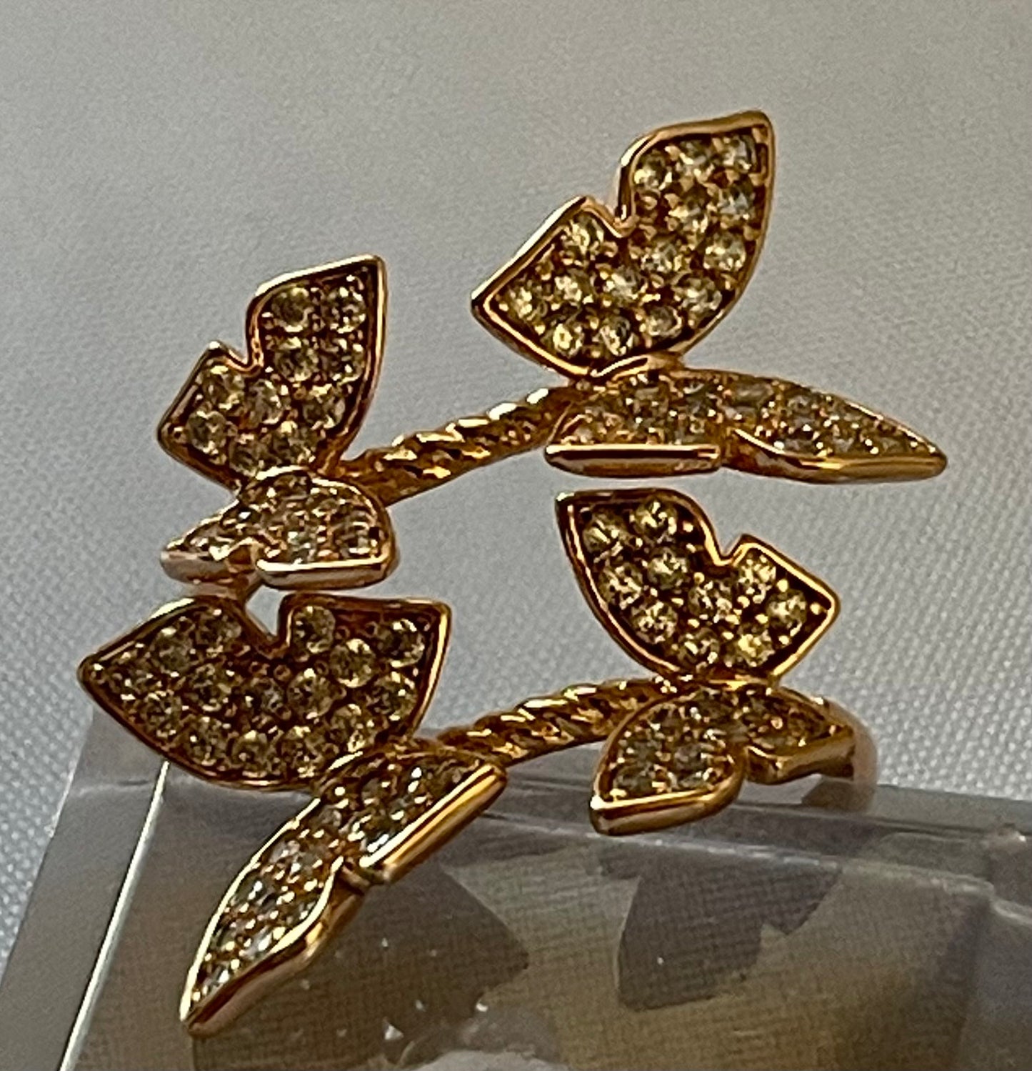 18K Gold Electroplated Butterfly Ring