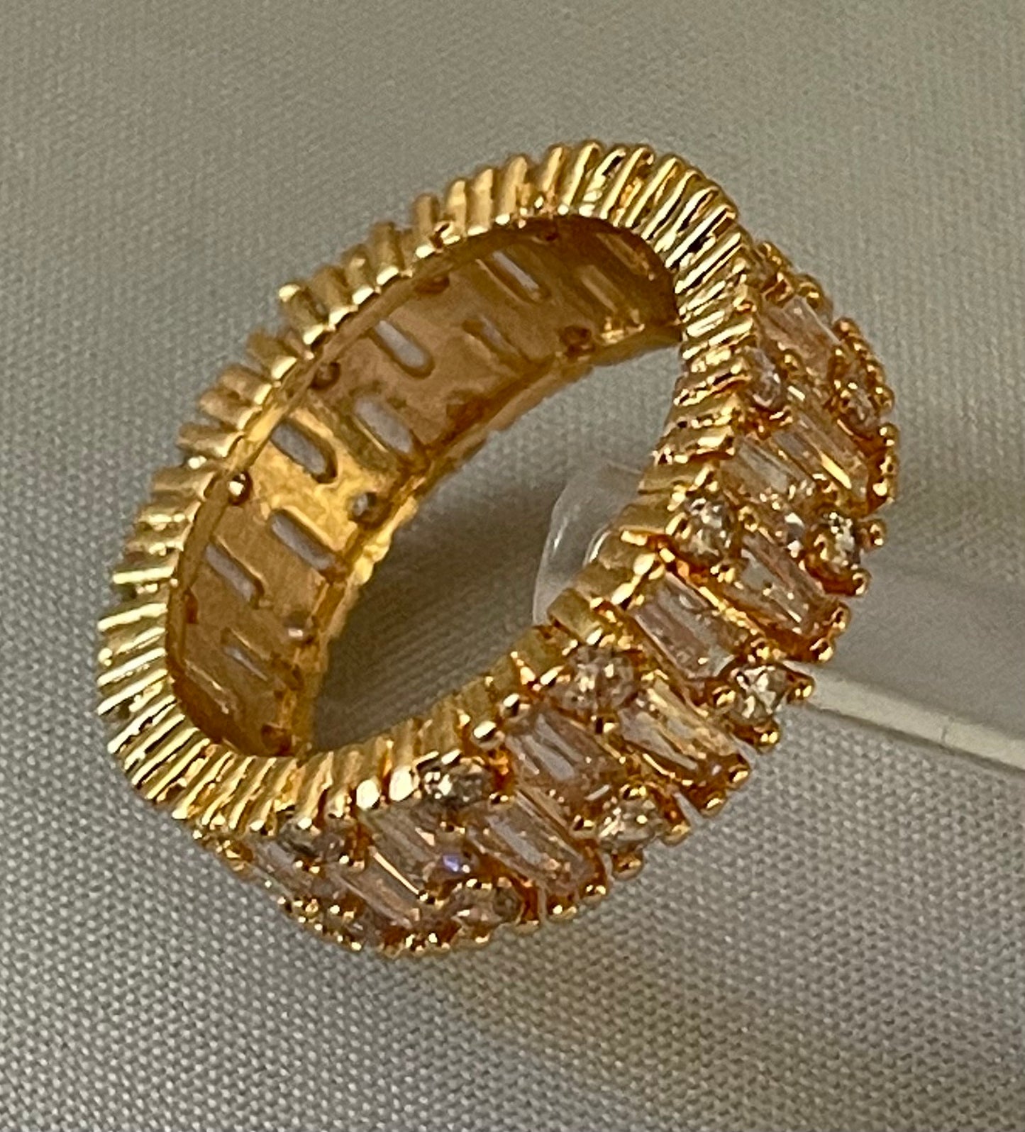 18K Gold Electroplated Zirconia Ring