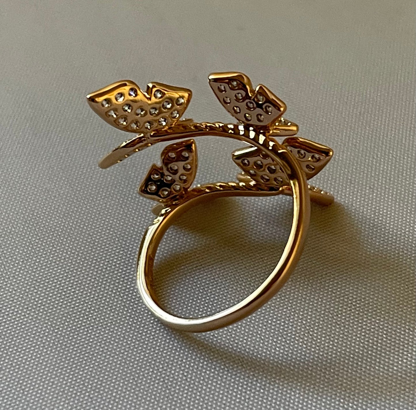 18K Gold Electroplated Butterfly Ring