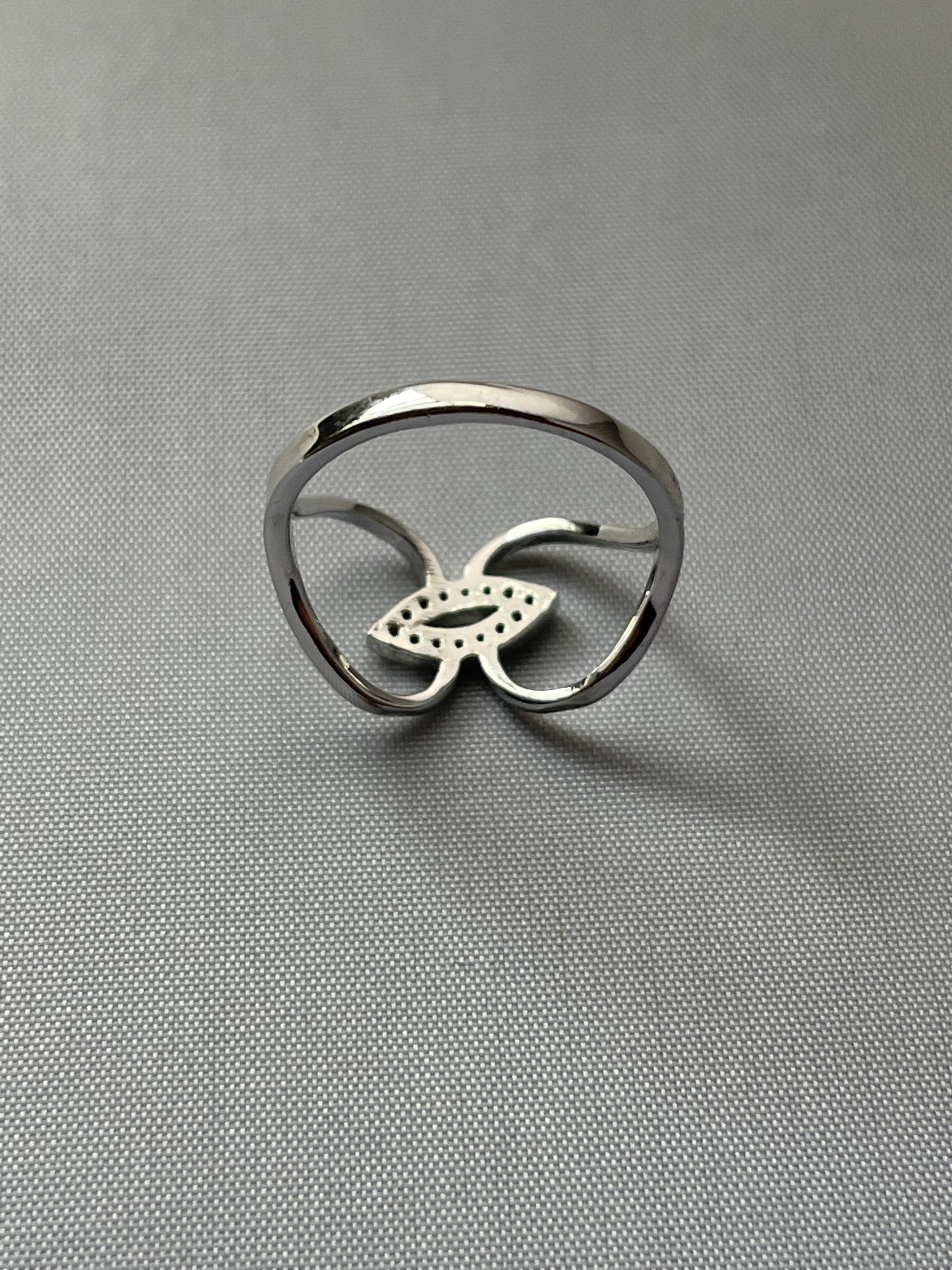 Rhodium Electroplated Turkish Eye Ring