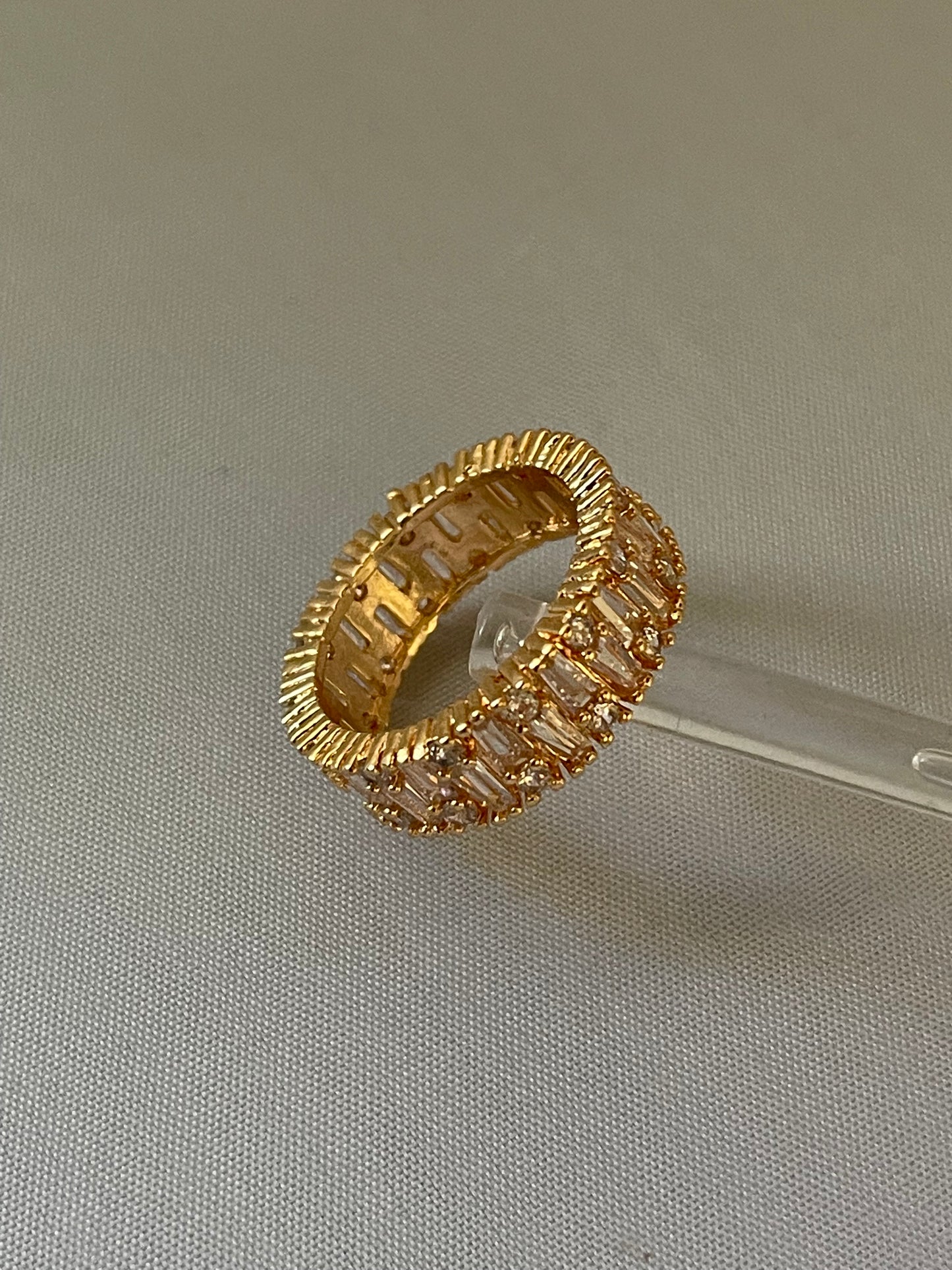 18K Gold Electroplated Zirconia Ring