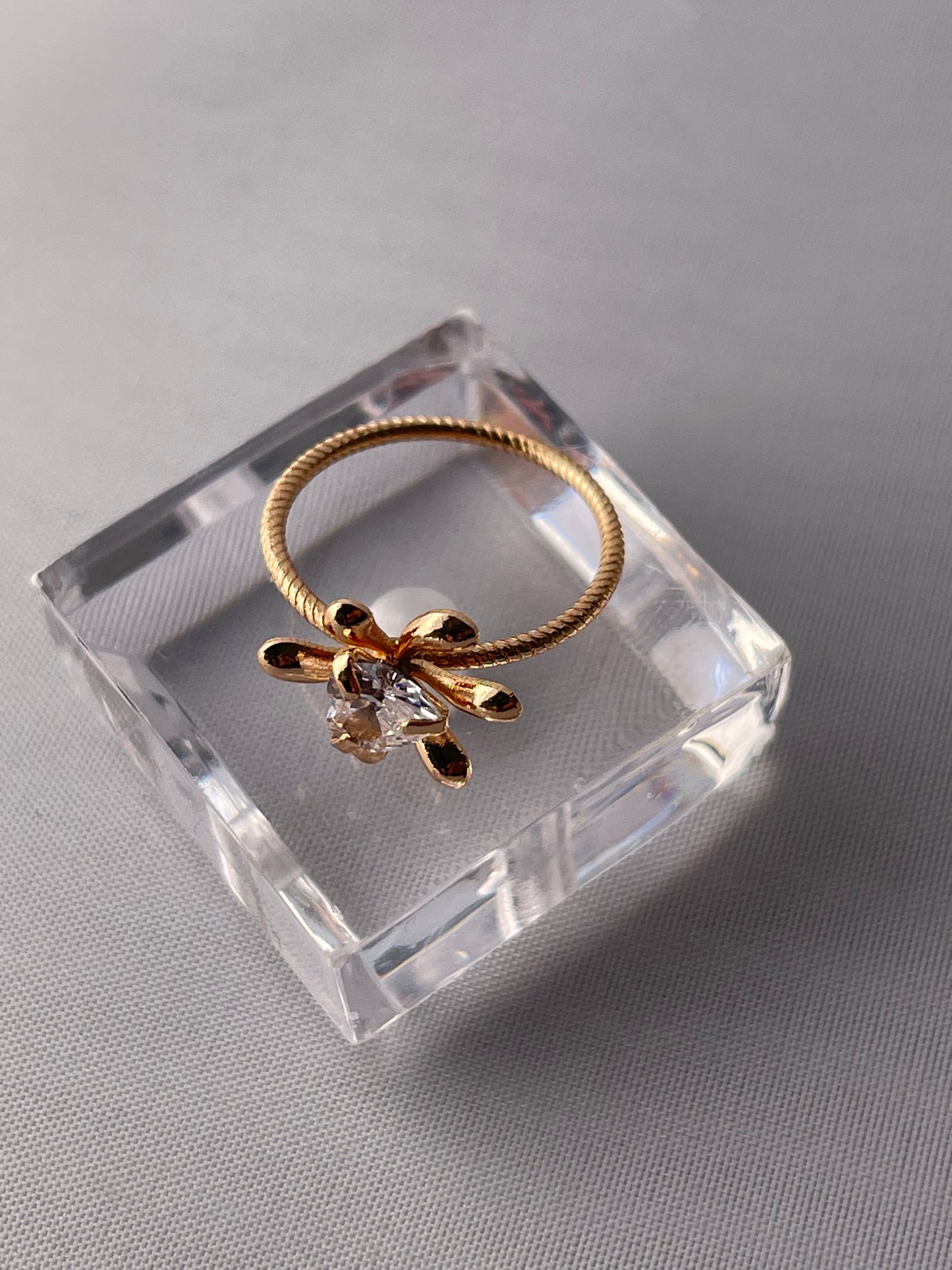 18K Gold Electroplated Flower Ring