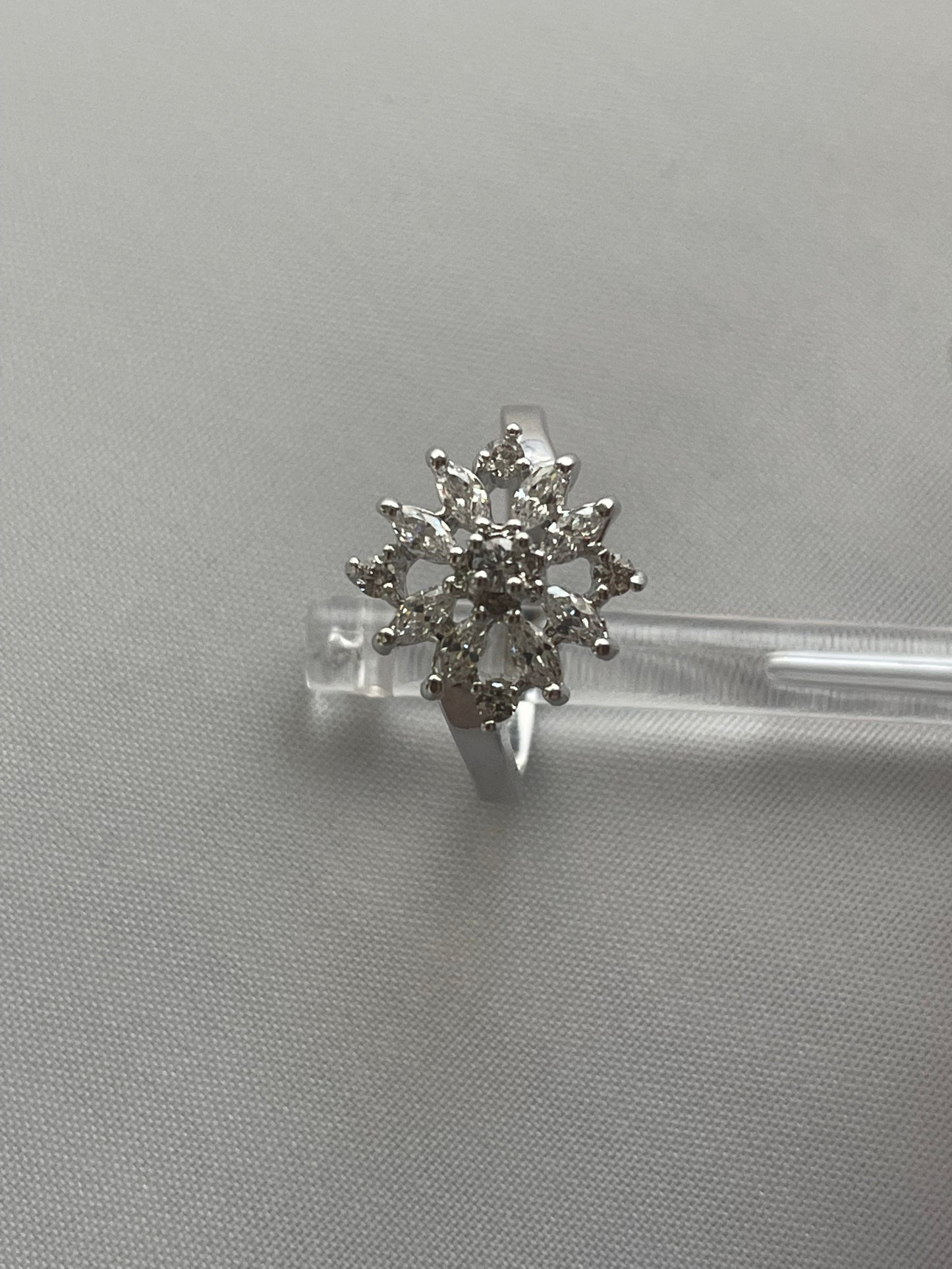 Rhodium Electroplated Zirconia Ring