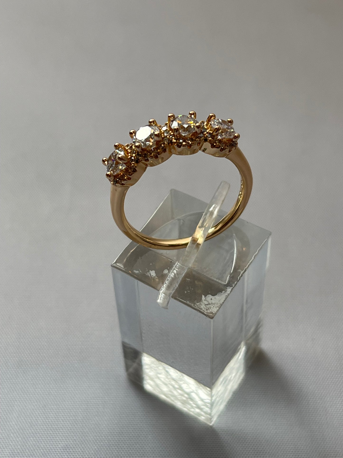 18K Gold Electroplated Zirconia Ring