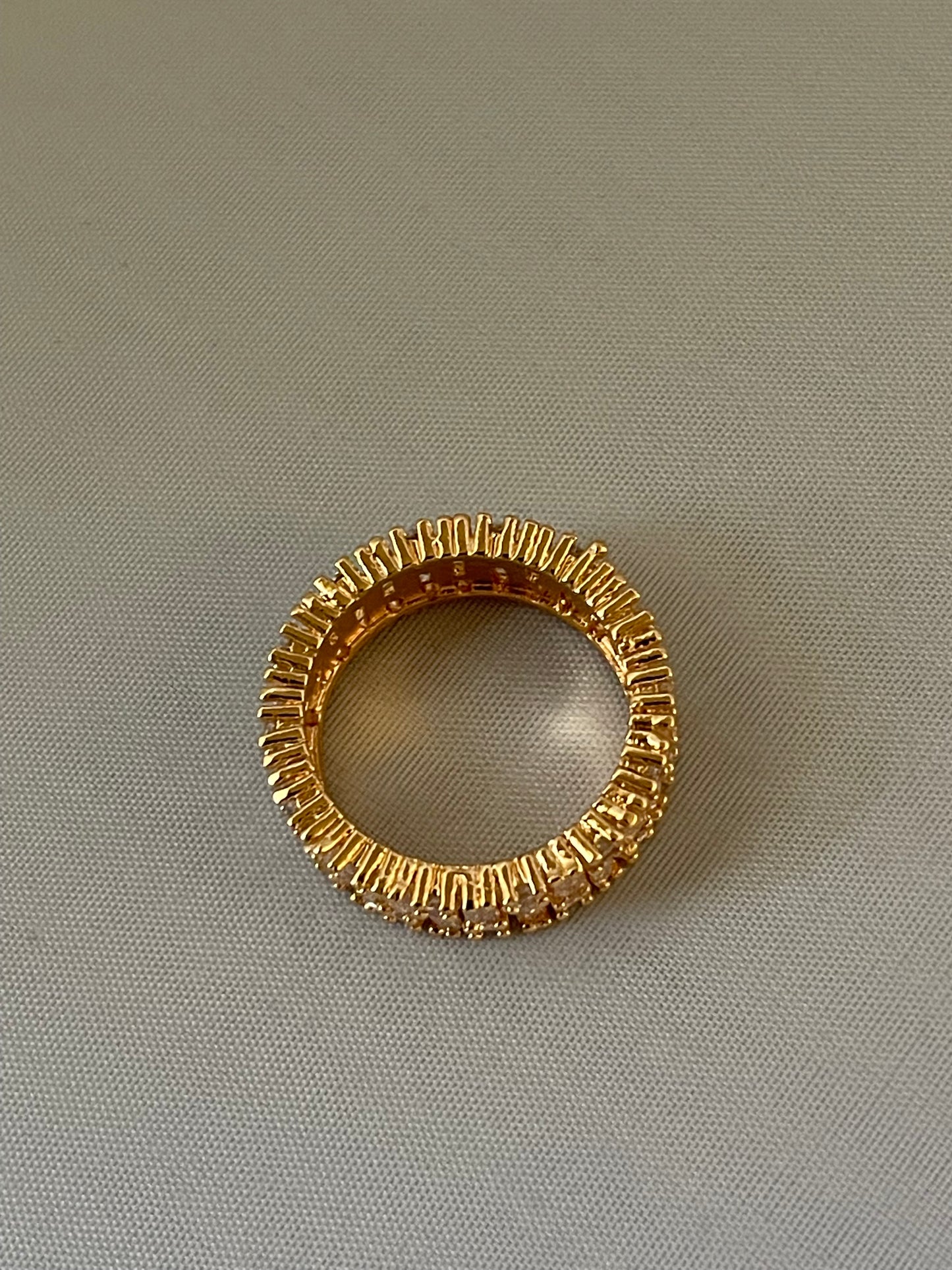 18K Gold Electroplated Zirconia Ring