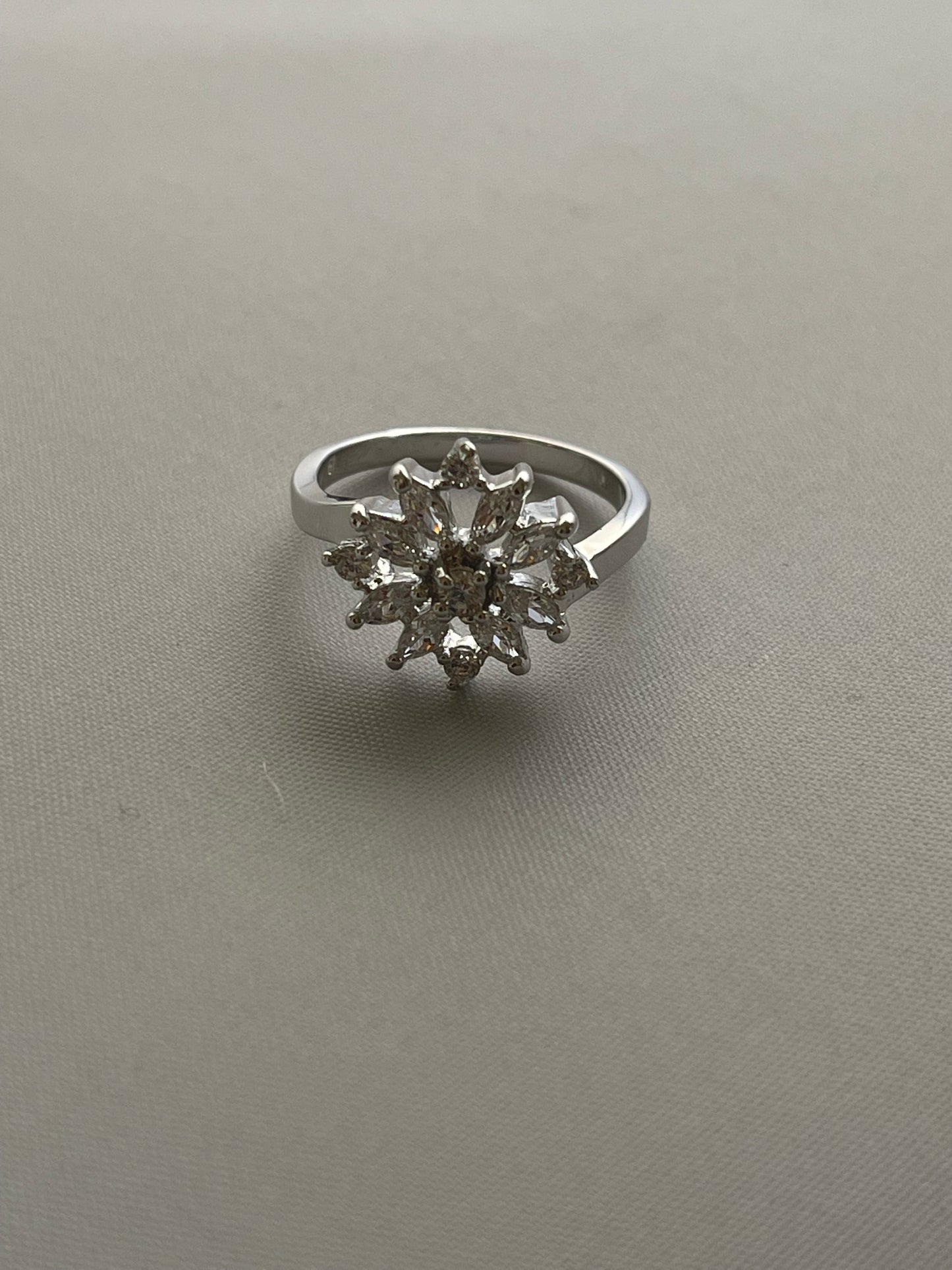 Rhodium Electroplated Zirconia Ring