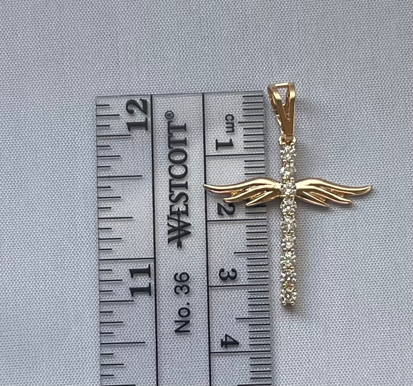 18K Gold Electroplated Cross Pendant