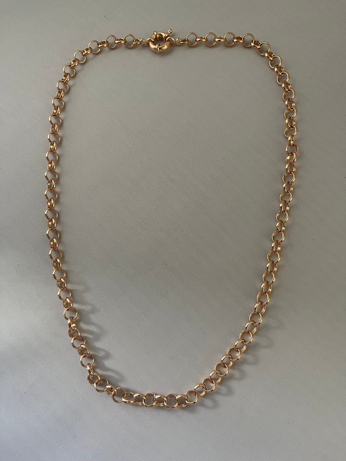 18K Gold Electroplated Rolo Necklace