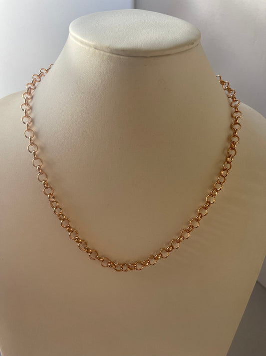 18K Gold Electroplated Rolo Necklace